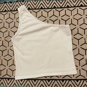 Brandymelville off the shoulder white crop top!